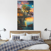 Samtene Dämmerung: Die Seevilla Leinwanddruck (Insitu (Schlafzimmer))