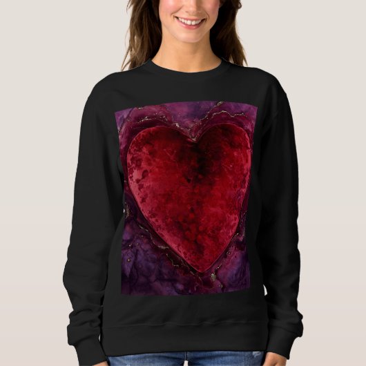 Samtene Emotion – Romantische Liebesherz  Sweatshirt (Vorderseite)
