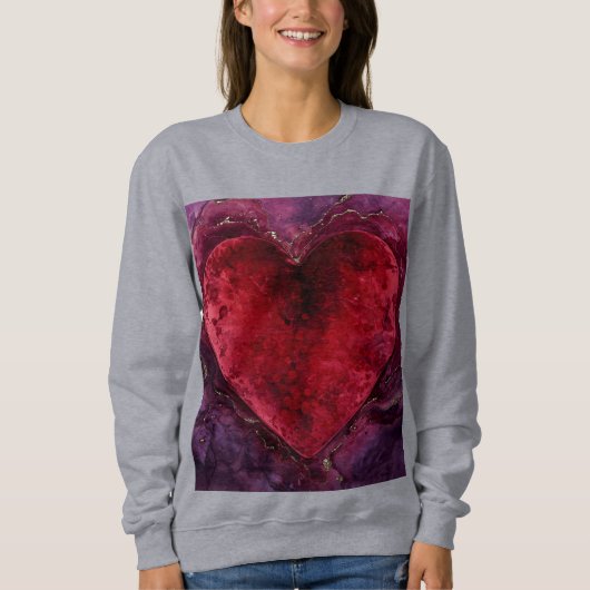 Samtene Emotion – Romantische Liebesherz  Sweatshirt (Vorderseite)