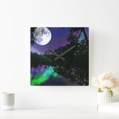 Samtene Nacht Quadratische Wanduhr (Zuhause)