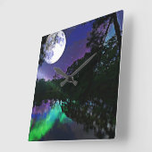 Samtene Nacht Quadratische Wanduhr (Winkel)