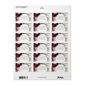 Samtene Pflaumen-Garten-Blumen-Grün-Hochzeit  Adressaufkleber (Vorne)