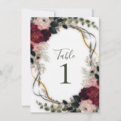 Samtene Pflaumen-Garten-Blumen-Grün-Hochzeit  Einladung (Vorderseite)