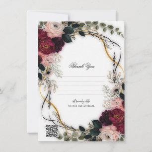 Samtene Pflaumen-Garten-Blumen-Grün-Hochzeit Einladung