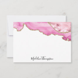 Samtene Pink Achat Geode Script-Typografie Mitteilungskarte