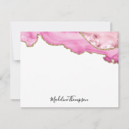 Samtene Pink Achat Geode Script Typografie Mitteilungskarte