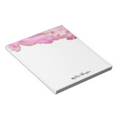 Samtene Pink Gold Achat Geode Script Typographie Notizblock (angewinkelt)