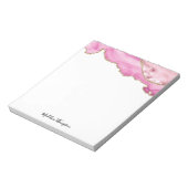 Samtene Pink Gold Achat Geode Script Typographie Notizblock (Rotiert)