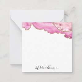 Samtene Pink Magenta Gold Achat Geode Schrift Quad Mitteilungskarte