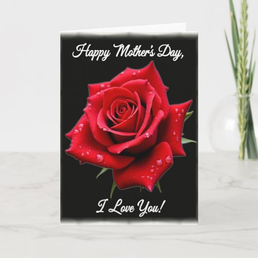 Samtene Rose Ich liebe Dich Karte (Vorderseite)