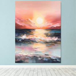 Samtene Sonnenuntergang über dem Meer  Leinwanddruck