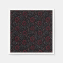 Samtig Makaber Gothic Schwarze Rosen & Karmesinrot
