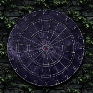 Samtige Damast-Mitternacht Indigo-Violetter Grun Dartscheibe