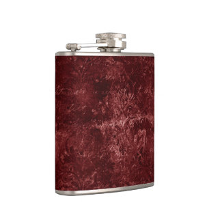 Samtige Henna-Damask Roter abgenutzter Grunge Flachmann