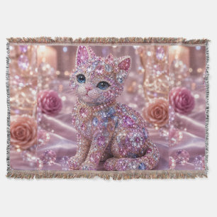 Samtige Katze Nacht Ästhetik Druck Decke