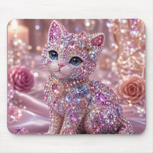 Samtige Katze Nacht Ästhetik Druck Mousepad (Vorne)