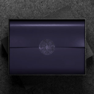 Samtiger Damast in Mitternachtsblau Indigo-Viole Runder Aufkleber