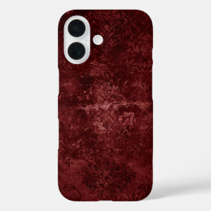Samtiger Henna-Damaskus Roter abgenutzter Grunge iPhone 16 Hülle