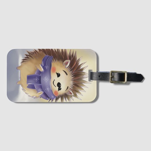 Samtiger Igel Gepäckanhänger (Vorderseite (Horizontal))
