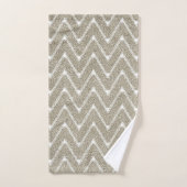 Samtiger Sandbraun Chevron-Muster Badhandtuch Set (Handtuch)