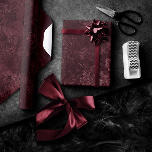 Samtiger Weindamaskus   Bordeaux Sangria Grunge Gl Geschenkpapier
