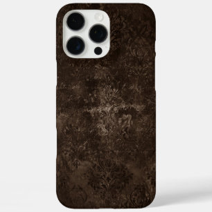 Samtiges Bronze-Damaskus Brauner Barock-Grunge iPhone 16 Pro Max Hülle