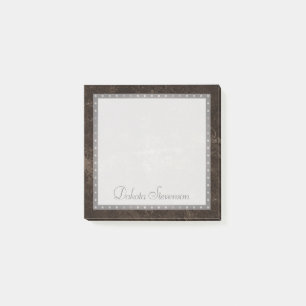 Samtiges Bronze Damast Mocha Braun Grunge Barock Post-it Klebezettel