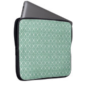 Samtiges Gittermuster in Mintgrün Laptopschutzhülle (Vorne Rechts)