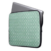 Samtiges Gittermuster in Mintgrün Laptopschutzhülle (Vorderseite Links)