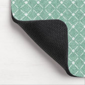 Samtiges Gittermuster in Mintgrün Mousepad (Ecke)