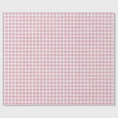 Samtiges Rosa und Weißes Kleines Gingham Charm Geschenkpapier (Flach)