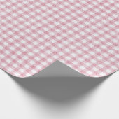 Samtiges Rosa und Weißes Kleines Gingham Charm Geschenkpapier (Ecke)