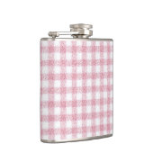 Samtiges Rosa-Weiß-Gingham-Charm Flachmann (Rechts)