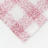 Samtiges Rosa-Weiß-Gingham-Charm Fleecedecke (Ecke)