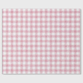 Samtiges Rosa-Weiß-Gingham-Charm Geschenkpapier (Flach)