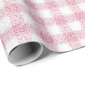 Samtiges Rosa-Weiß-Gingham-Charm Geschenkpapier (Rolleneckpunkt)