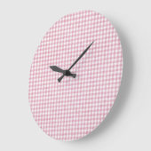 Samtiges Rosa-Weiß-Gingham-Charm Große Wanduhr (Winkel)