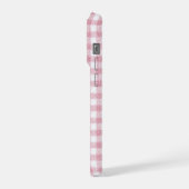Samtiges Rosa-Weiß-Gingham-Charm iPhone Hülle (Linke Seite)