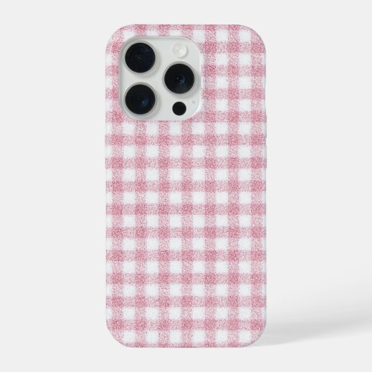 Samtiges Rosa-Weiß-Gingham-Charm iPhone Hülle (Rückseite)
