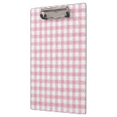 Samtiges Rosa-Weiß-Gingham-Charm Klemmbrett (Links)