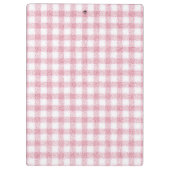 Samtiges Rosa-Weiß-Gingham-Charm Klemmbrett (Rückseite)