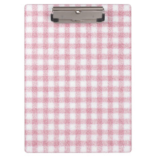 Samtiges Rosa-Weiß-Gingham-Charm Klemmbrett