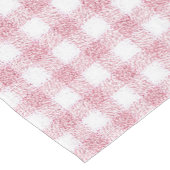 Samtiges Rosa-Weiß-Gingham-Charm Kurzer Tischläufer (Ecke)