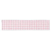Samtiges Rosa-Weiß-Gingham-Charm Kurzer Tischläufer (Horizontal)