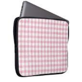 Samtiges Rosa-Weiß-Gingham-Charm Laptopschutzhülle (Vorne Rechts)