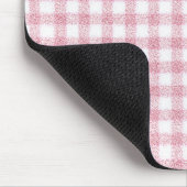 Samtiges Rosa-Weiß-Gingham-Charm Mousepad (Ecke)
