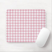 Samtiges Rosa-Weiß-Gingham-Charm Mousepad (Mit Mouse)
