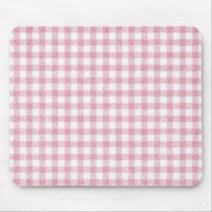 Samtiges Rosa-Weiß-Gingham-Charm Mousepad