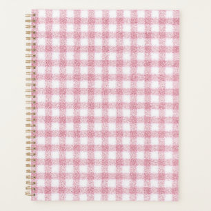 Samtiges Rosa-Weiß-Gingham-Charm Planer