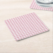 Samtiges Rosa-Weiß-Gingham-Charm Rechteckiger Pappuntersetzer (angewinkelt)
